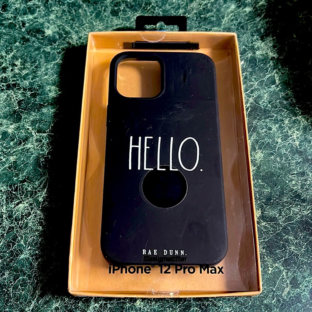 Rae Dunn HELLO black Soft Phone Case iPhone 12 Pro Max